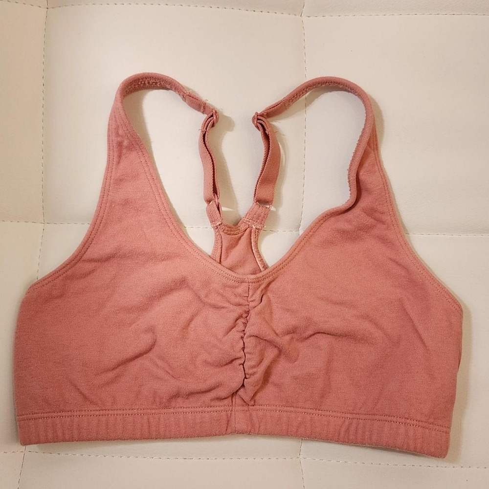 Fruit of the Loom‎ Womens Pink Cotton Racerback Sports Bra Size 34 90011